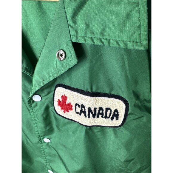 Vintage Rice Sportswear Canada Coaches Jacket Green Nylon 70s 80s Men’s L - Picture 3 of 6